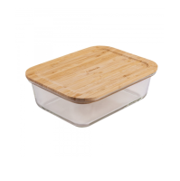Контейнер из боросиликатного стекла с бамбуковой крышкой BAMBOO TOUCH 1040мл