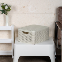 Корзина RATTAN STYLE BOX M кремовая
