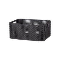 Корзина RATTAN STYLE BOX M + крышка тёмно-коричневая