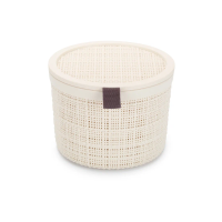 Коробка круглая с крышкой JUTE 2л кремовый