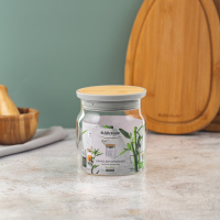 Банка из боросиликатного стекла для хранения сыпучих продуктов BAMBOO 500мл