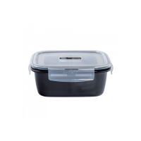 Контейнер BLACK BOX чёрный 1220мл квадратный стеклянный с крышкой