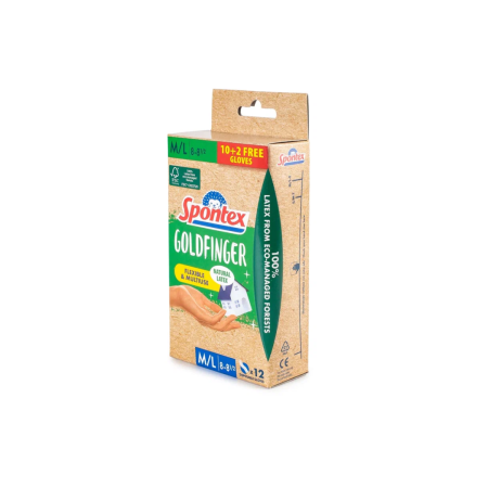 Перчатки одноразовые GOLDFINGER M/L 10+2шт