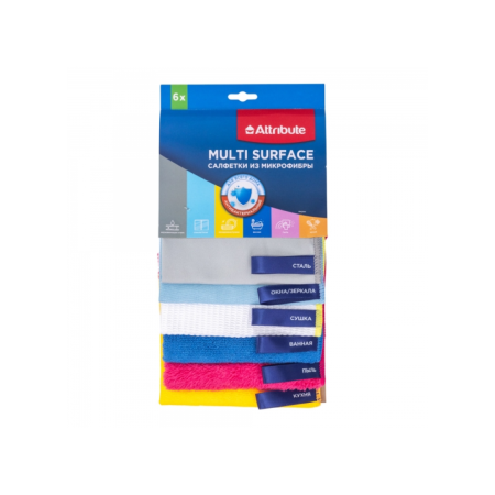 Набор салфеток из микрофибры MULTI SURFACE 6шт