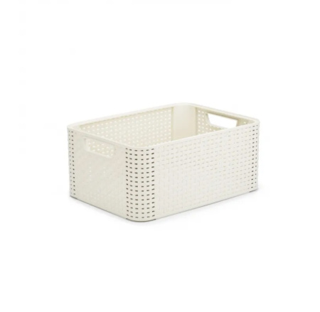 Корзина RATTAN STYLE BOX M кремовая