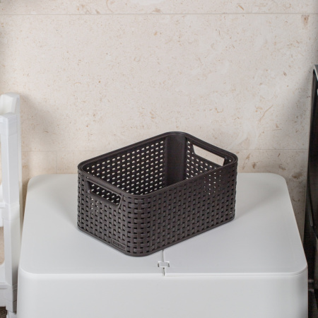 Корзина RATTAN STYLE BOX S тёмно-серая
